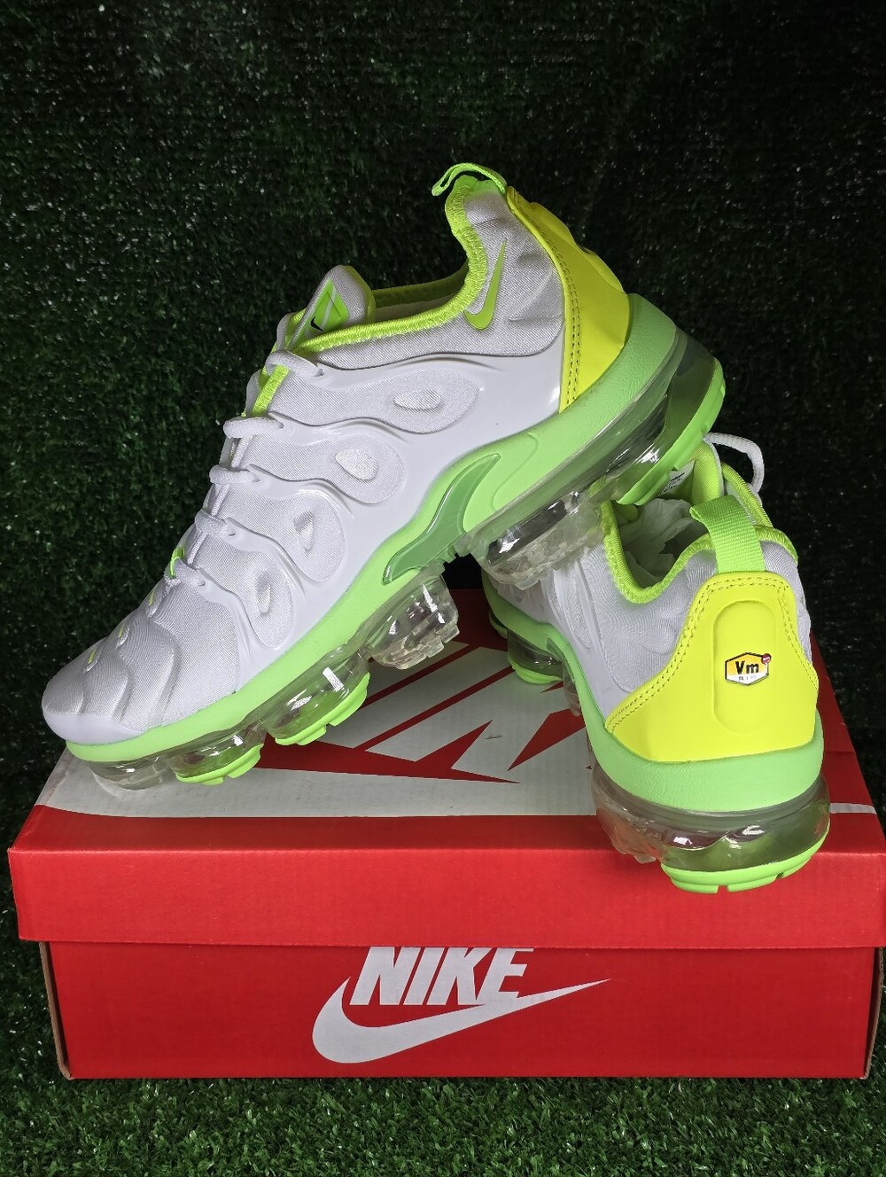 Nike Air Max Vapormax Tennis 🎾 🍏 Green Plus Men Sneakers White Men Brand New - Picture 15 of 16